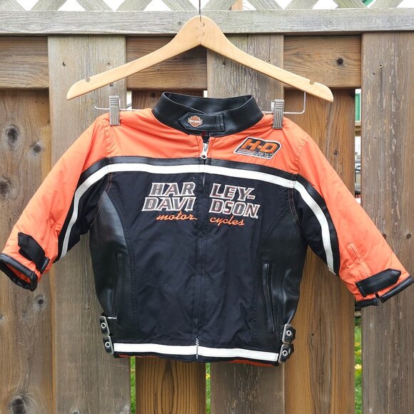 ADORABLE KIDS Harley Davidson Motorcycles Jacket Padded Biker Jacket - Picture 1 of 8